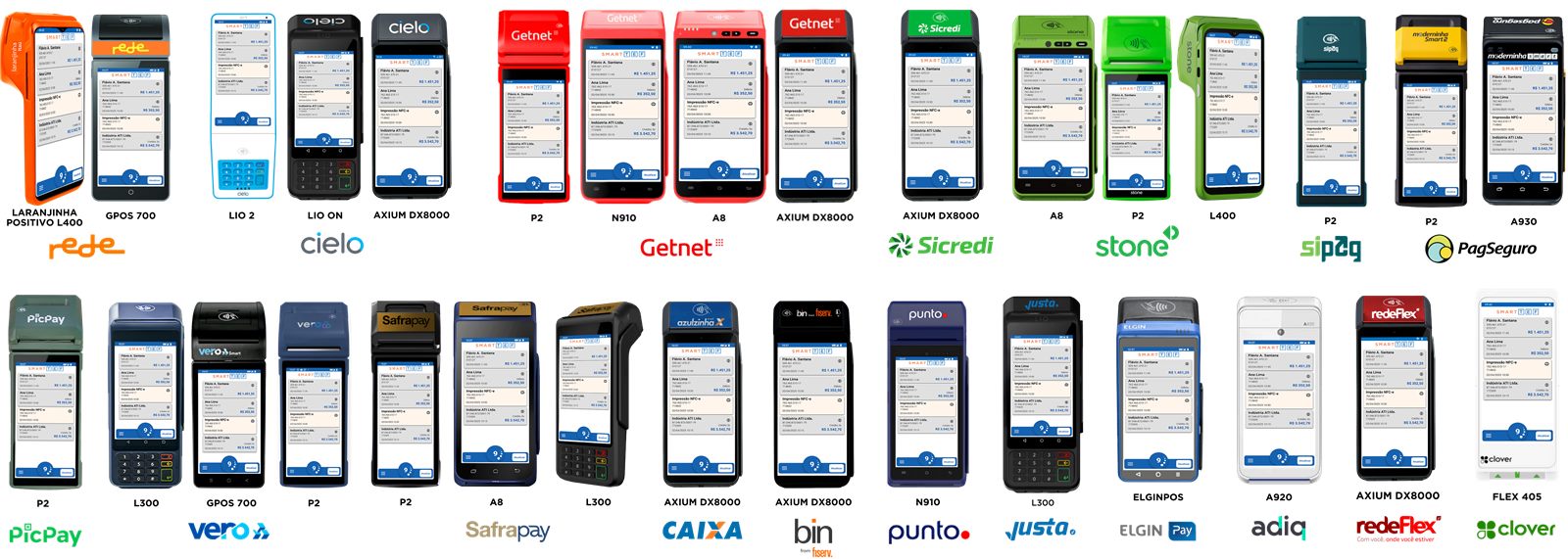 Maquininhas Smart POS compatíveis com Gestor Pay